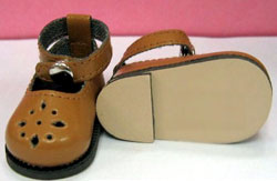 Leather-like Girl Shoes /w Buckle – Brown